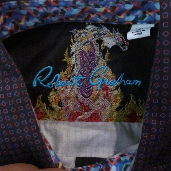 Vintage Men’s Robert Graham Purple/Black W Cubes - Picture 2 of 8